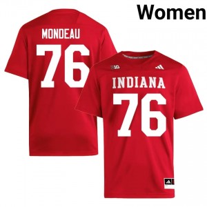 IU Kenton Mondeau #76 Crimson Jersey | Essential Embroidery NCAA Football Women Apparel 67789807
