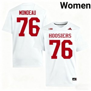 Kenton Mondeau #76 IU Hoosiers Jersey | Iconic White College Football Women Stitch 66946224