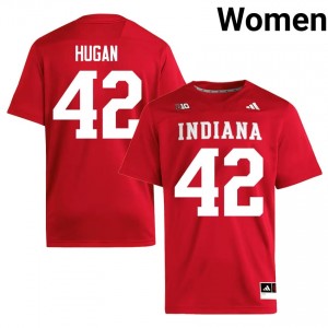 #42 Kevontay Hugan IU Hoosiers Crimson Jersey | Classic Embroidery Women Player Football Gear 30271020