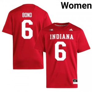 Crimson Lebron Bond #6 Indiana Hoosiers Jersey | Women High School Football Fresh Embroidery 80387243