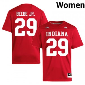 Durable Lee Beebe Jr. #29 Indiana Hoosiers Crimson Jersey | Women University Football Embroidery Fan Gear 45367297