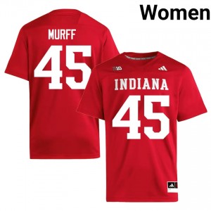 #45 Lincoln Murff IU Crimson Jersey | Classic Embroidery Women Player Football Gear 82431658
