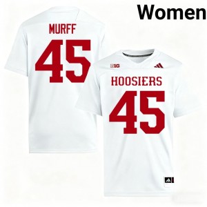 IU Hoosiers Lincoln Murff #45 White Jersey | Pro Cut Stitch NCAA Football Women Apparel 10026539