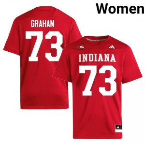 Crimson Luke Graham #73 Indiana Hoosiers Jersey | Women High School Football Fresh Embroidery 95473497