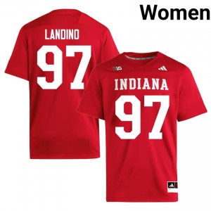 IU Mario Landino #97 Crimson Jersey | Essential Embroidery NCAA Football Women Apparel 54307817
