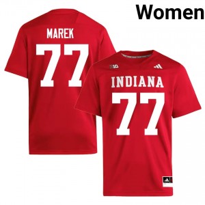 Matt Marek #77 Hoosiers Jersey | Exclusive Crimson College Football Women Embroidery 87662949
