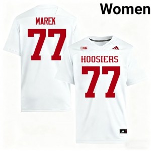 Elite Thread Matt Marek #77 Indiana Hoosiers White Jersey | Women University Football Stitch Fan Gear 22703828