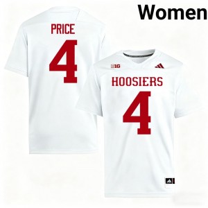 Officially Licensed Myles Price #4 Hoosiers White Jersey | Women University Football Stitch Fan Gear 15332208