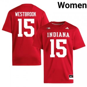Durable Nick Westbrook #15 Hoosiers Crimson Jersey | Women University Football Embroidery Fan Gear 95732187