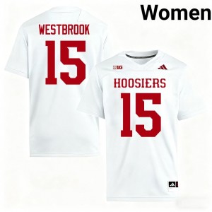 White Nick Westbrook #15 Indiana Hoosiers Jersey | Women High School Football Moisture Wicking Stitch 22789576
