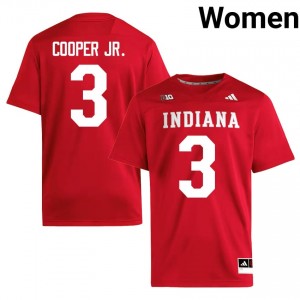 Indiana Hoosiers Omar Cooper Jr. #3 Crimson Jersey | Premium Embroidery NCAA Football Women Apparel 28009491