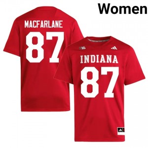 #87 PJ MacFarlane Hoosiers Crimson Jersey | Elite Embroidery Women Player Football Gear 45083113