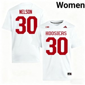 Officially Licensed PJ Nelson #30 IU Hoosiers White Jersey | Women University Football Stitch Fan Gear 55021931