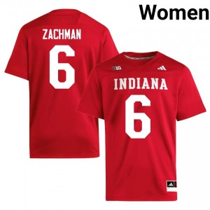 Crimson Preston Zachman #6 Indiana Hoosiers Jersey | Women High School Football Fresh Embroidery 36396948