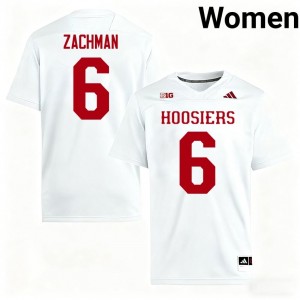 #6 Preston Zachman Indiana White Jersey | Alumni Stitch Women Player Football Gear 60676740