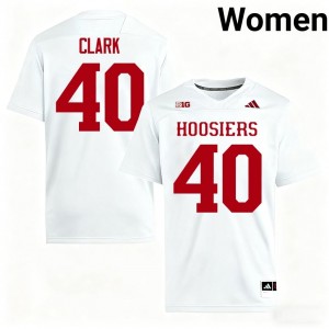 Indiana Quentin Clark #40 White Jersey | Genuine Stitch NCAA Football Women Apparel 30982701