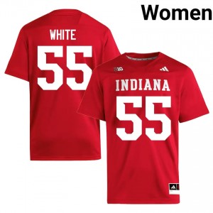 Crimson Rodney White #55 Indiana Hoosiers Jersey | Women High School Football Fresh Embroidery 41862425