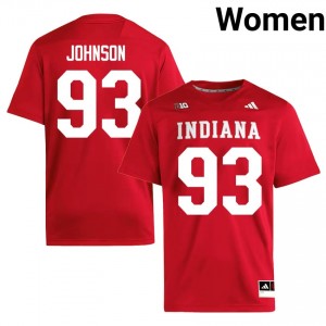 #93 Ronelle Johnson IU Crimson Jersey | Classic Embroidery Women Player Football Gear 79103448