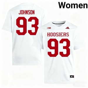 IU Hoosiers Ronelle Johnson #93 White Jersey | Pro Cut Stitch NCAA Football Women Apparel 27897642