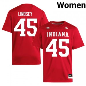 Indiana Hoosiers Sam Lindsey #45 Crimson Jersey | Premium Embroidery NCAA Football Women Apparel 24862207