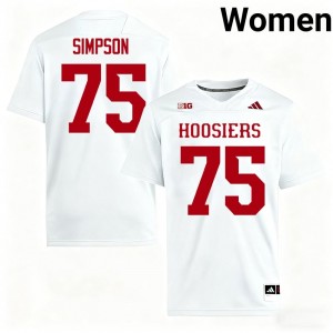 Indiana Sam Simpson #75 White Jersey | Genuine Stitch NCAA Football Women Apparel 41885405
