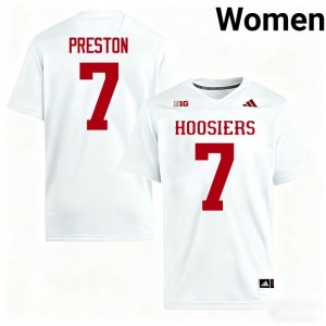 White Shazz Preston #7 IU Hoosiers Jersey | Women High School Football Licensed Stitch 74333461