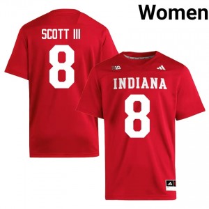 IU Stevie Scott III #8 Crimson Jersey | Essential Embroidery NCAA Football Women Apparel 31775276