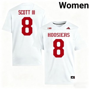 Stevie Scott III #8 IU Hoosiers Jersey | Iconic White College Football Women Stitch 84791792