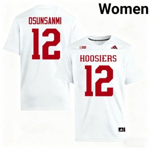 White Tobi Osunsanmi #12 Indiana Hoosiers Jersey | Women High School Football Moisture Wicking Stitch 34470865