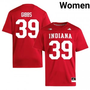Hoosiers Trevor Gibbs #39 Crimson Jersey | Premium Embroidery NCAA Football Women Apparel 19158511