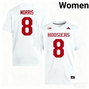 White Tyler Morris #8 IU Hoosiers Jersey | Women High School Football Licensed Stitch 40906670