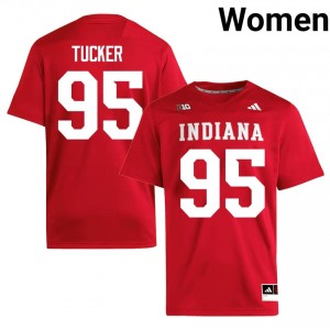 Tyrique Tucker #95 Indiana Hoosiers Jersey | Exclusive Crimson College Football Women Embroidery 91863313