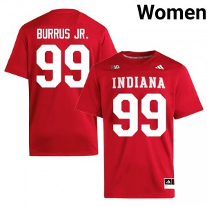#99 Tyrone Burrus Jr. Hoosiers Crimson Jersey | Elite Embroidery Women Player Football Gear 34800714