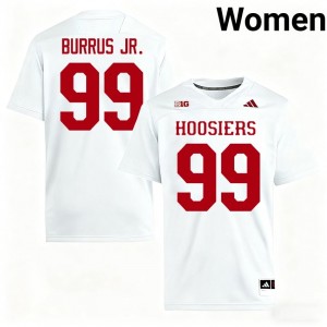 Indiana Hoosiers Tyrone Burrus Jr. #99 White Jersey | Genuine Stitch NCAA Football Women Apparel 31290775