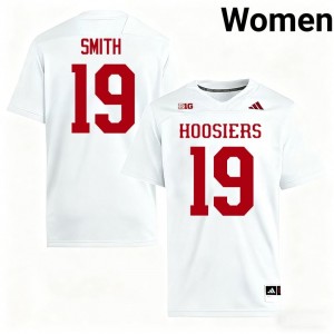 White Zacharey Smith #19 Hoosiers Jersey | Women High School Football Licensed Stitch 61600417