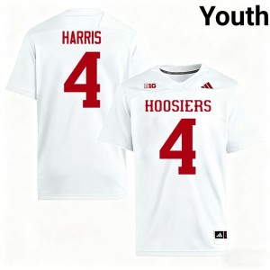 White A.J. Harris #4 Indiana Hoosiers Jersey | Youth High School Football Moisture Wicking Stitched 61438102