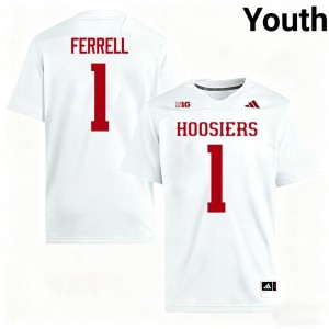 Elite Thread Amare Ferrell #1 Indiana Hoosiers White Jersey | Youth University Football Stitched Fan Gear 69362302