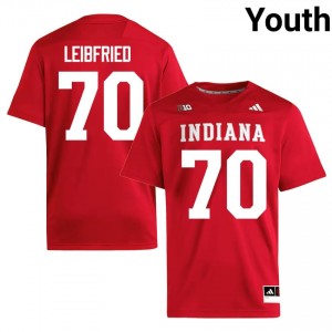 Durable Austin Leibfried #70 Hoosiers Crimson Jersey | Youth University Football Swen Fan Gear 75782164