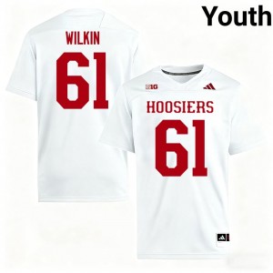 White Baylor Wilkin #61 IU Hoosiers Jersey | Youth High School Football Licensed Stitched 91186710