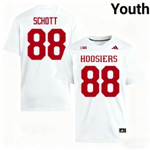 Elite Thread Brock Schott #88 Indiana White Jersey | Youth University Football Stitched Fan Gear 14197800