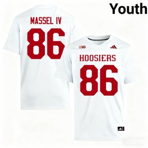 #86 Bruno Massel IV Hoosiers White Jersey | Authentic Stitched Youth Player Football Gear 62792213