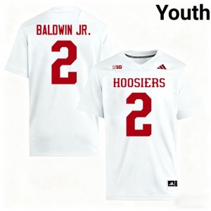 Byron Baldwin Jr. #2 Hoosiers Jersey | Iconic White College Football Youth Stitched 12326939