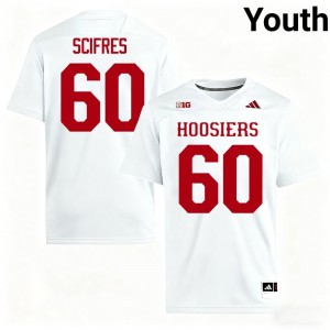 IU Hoosiers CJ Scifres #60 White Jersey | Pro Cut Stitched NCAA Football Youth Apparel 81269387