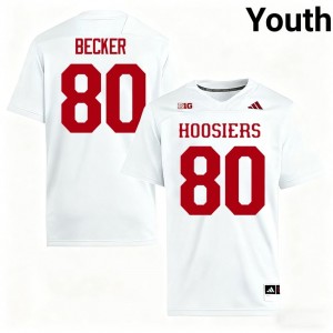 #80 Charlie Becker Indiana Hoosiers White Jersey | Alumni Stitched Youth Player Football Gear 63641448