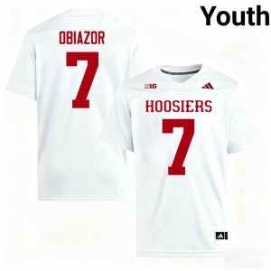 IU Hoosiers Chiddi Obiazor #7 White Jersey | Pro Cut Stitched NCAA Football Youth Apparel 24783517