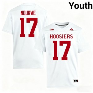 White Daniel Ndukwe #17 Indiana Jersey | Youth High School Football Moisture Wicking Stitched 52858518