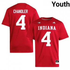 Durable Davion Chandler #4 Hoosiers Crimson Jersey | Youth University Football Swen Fan Gear 84886046