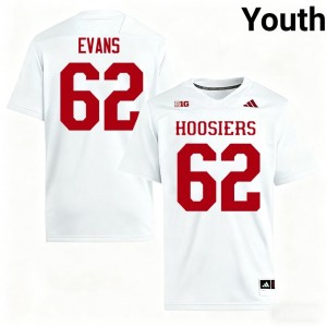 Elite Thread Drew Evans #62 Indiana Hoosiers White Jersey | Youth University Football Stitched Fan Gear 60642401