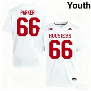 #66 Evan Parker IU Hoosiers White Jersey | Authentic Stitched Youth Player Football Gear 79791958