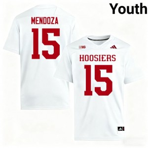 Officially Licensed Fernando Mendoza #15 IU Hoosiers White Jersey | Youth University Football Stitched Fan Gear 28036818
